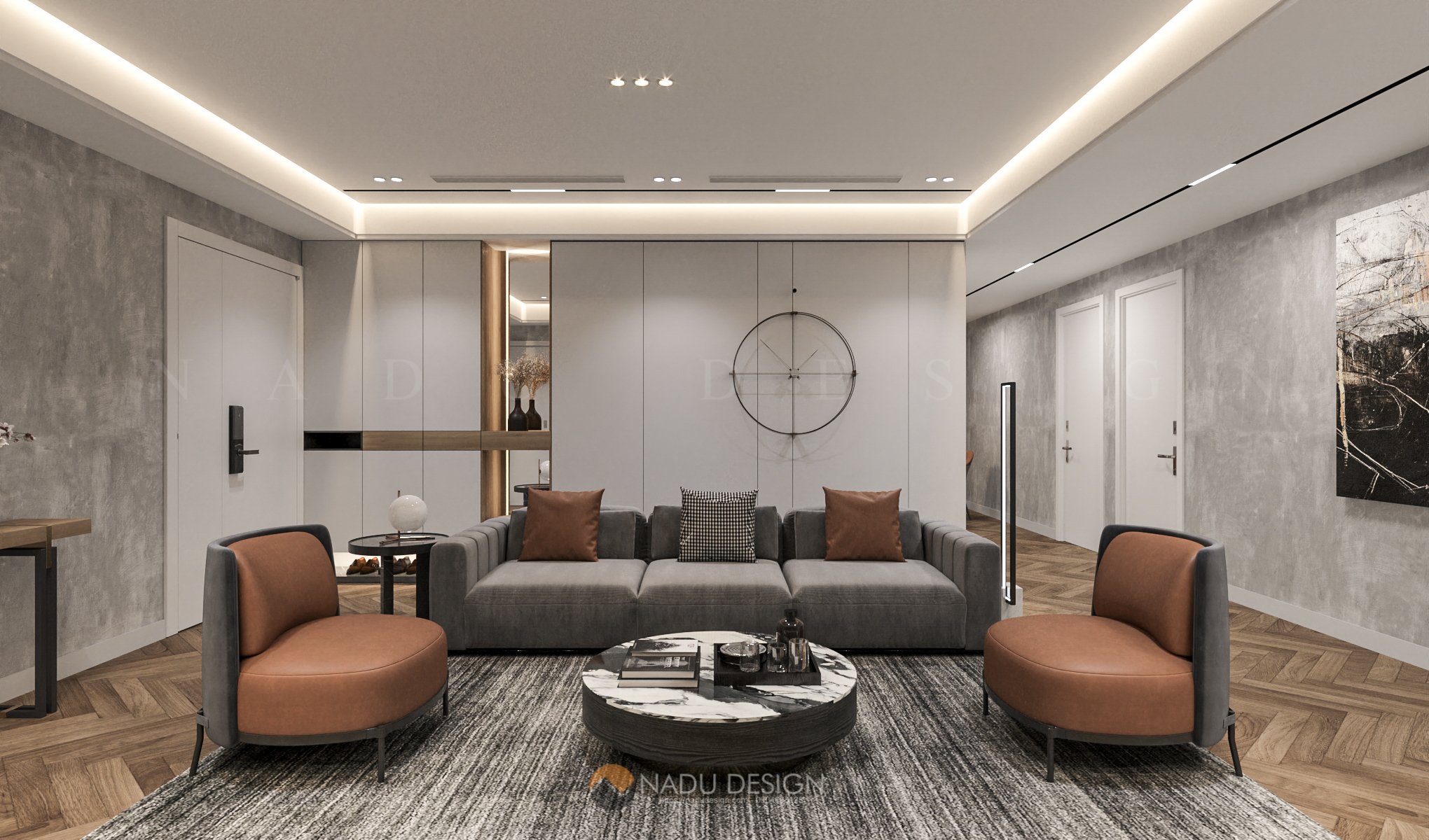 Thiết kế nội thất căn hộ KeangNam hiện đại với tông màu siêu sang
